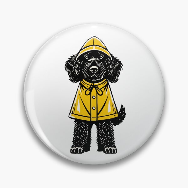 Item preview, Labradoodle / cockapoo in Yellow Raincoat – Cute Dog Illustration for Pet Lovers designed and sold by krisevansart.