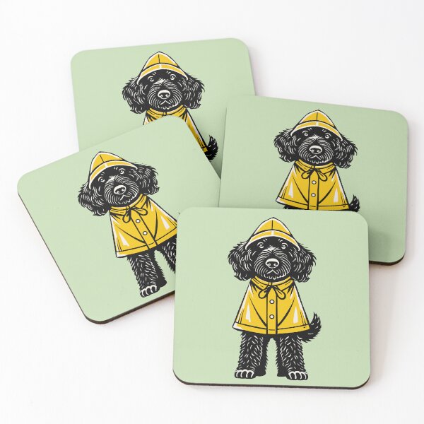 Item preview, Labradoodle / cockapoo in Yellow Raincoat – Cute Dog Illustration for Pet Lovers designed and sold by krisevansart.