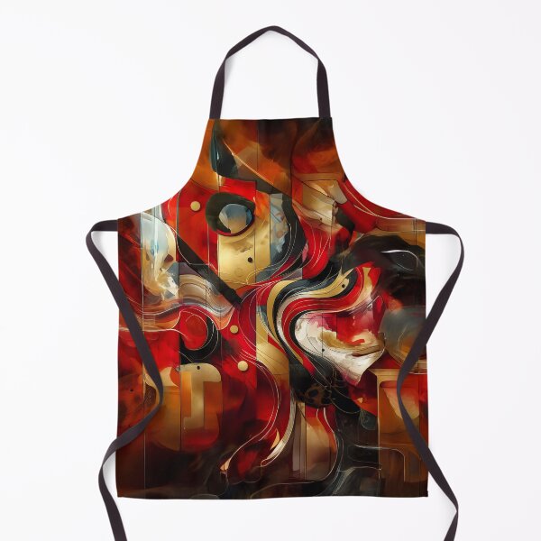 Artikelvorschau, Rot-Gold-Schwarz-Farbmix-Design, abstrakte moderne Kunst, elegante künstlerische Mischung, kräftige Palette entworfen und verkauft von RevGens.