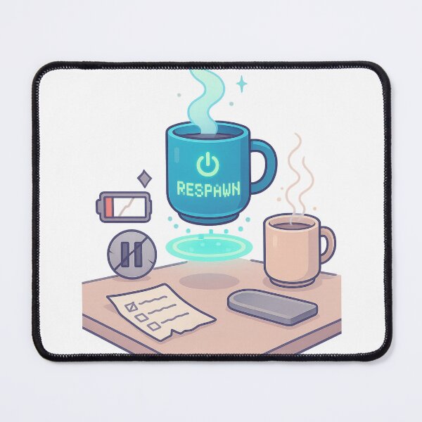 Item preview, You Can’t Pause Life – But You Can Respawn Coffee designed and sold by Aube11.