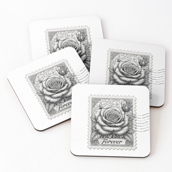 Item preview, rose stamp black and white  designed and sold by Salomee's art.