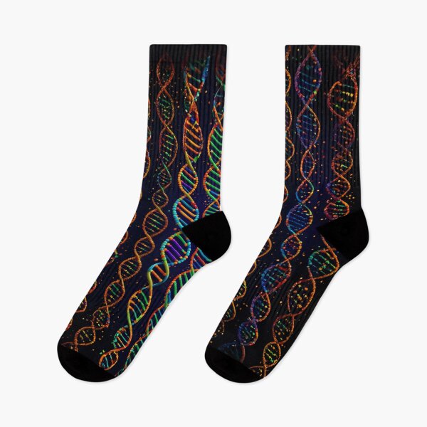 Artikelvorschau, Buntes DNA-Strang-Design, lebendige genetische Helix, wissenschaftlicher Kunstdruck, Biologie-Muster entworfen und verkauft von RevGens.