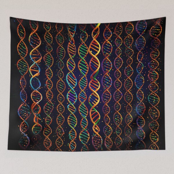 Item preview, Colorful DNA Strand Design, Vibrant Genetic Helix, Science Art Print, Biology Pattern designed and sold by RevGens.