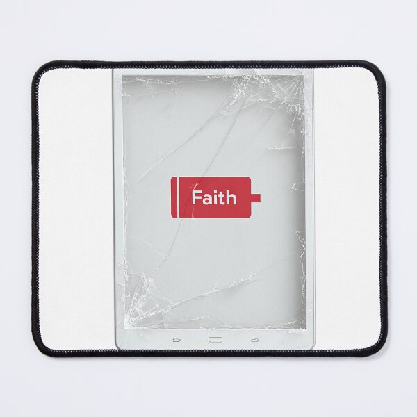 Item preview, Faith Battery Low – Broken Tablet Spiritual Metaphor Design designed and sold by Alphakenon.