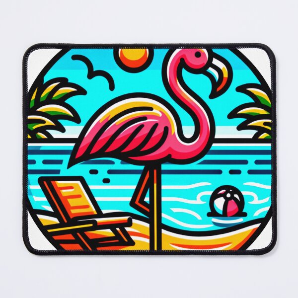 Item preview, Vectorial Flamingo on Circular Beach designed and sold by gallardostudio.