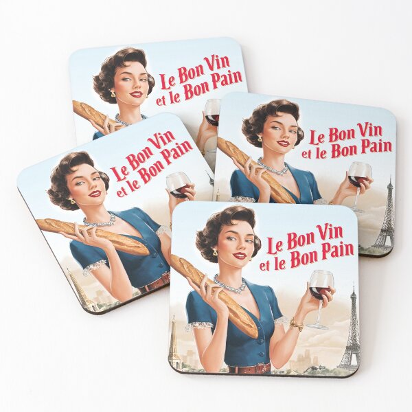 Item preview, Le Bon Vin et Le Bon Pain – Retro French Art Print designed and sold by MooLaLa.Store.