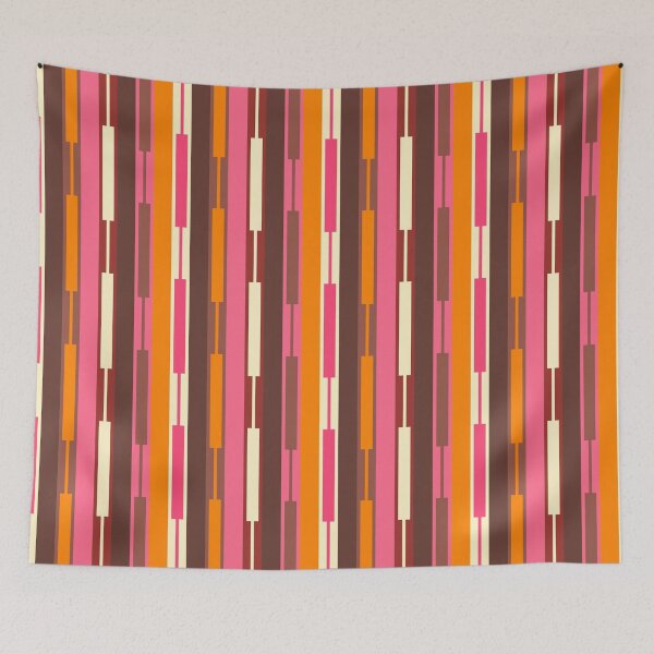 Item preview, Eclectic Geo Chain Vertical Stripes Pattern Brown Orange Pink designed and sold by kierkegaard.