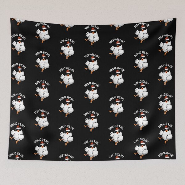 Item preview, Born To Hen Jive Funny Chicken Pun (Dark BG) designed and sold by punnybone.