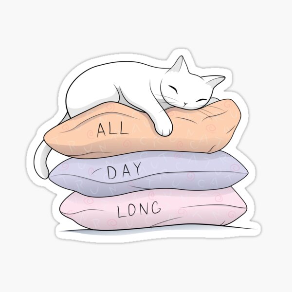My Kitty Sleeps All Day Long Sticker