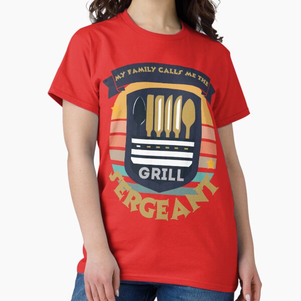 Aperçu de l'œuvre Ma famille m'appelle le sergent du gril, papa du gril créée et vendue par InventiveQuill.
