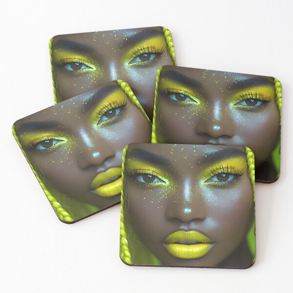 Item preview, Vibrant Beauty with Neon Yellow Accents in Makeup designed and sold by Artessie.