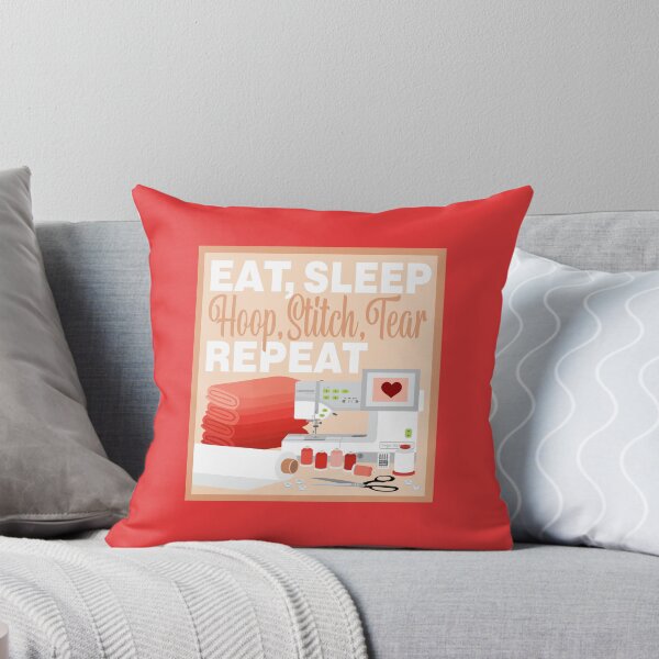 Item preview, Eat Sleep Repeat Embroidery - Embroidery Machine - RED designed and sold by StellarFX.