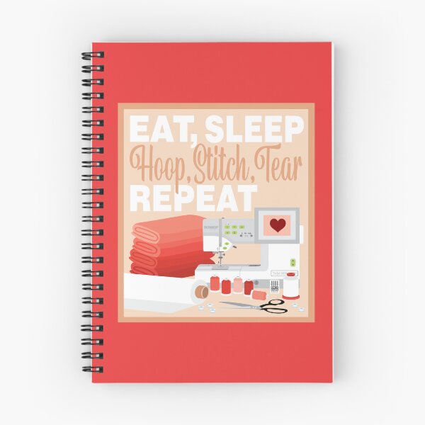 Item preview, Eat Sleep Repeat Embroidery - Embroidery Machine - RED designed and sold by StellarFX.
