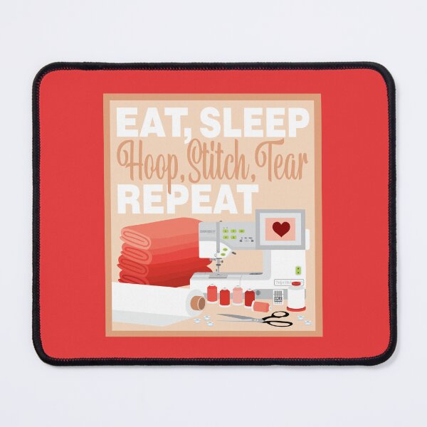 Item preview, Eat Sleep Repeat Embroidery - Embroidery Machine - RED designed and sold by StellarFX.
