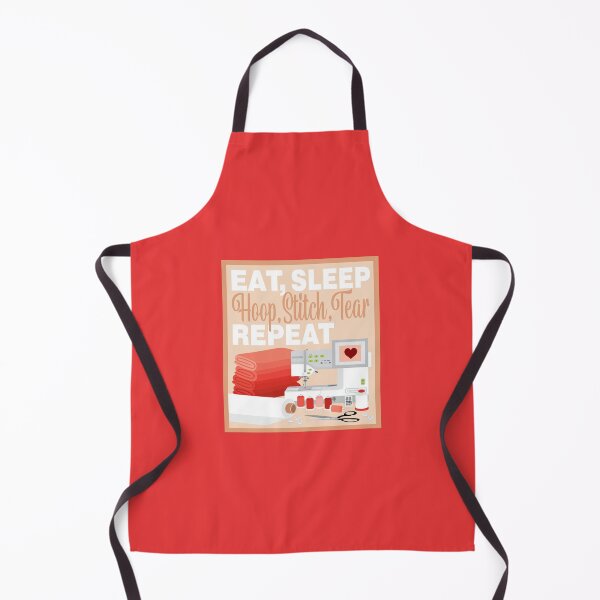 Item preview, Eat Sleep Repeat Embroidery - Embroidery Machine - RED designed and sold by StellarFX.