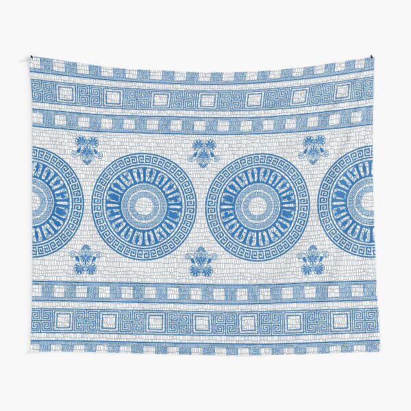 Greek Gods Pattern (blue version) Tapestry