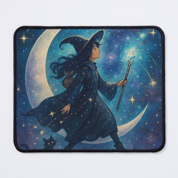 Item preview, Witch Tarot "The Fool" - Magical Galaxy Night Walk with Crystal Staff designed and sold by Inspired by CarMa.