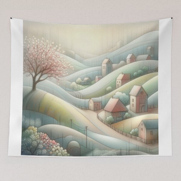 Item preview, Dreamy Village designed and sold by Beyondnote-Art.
