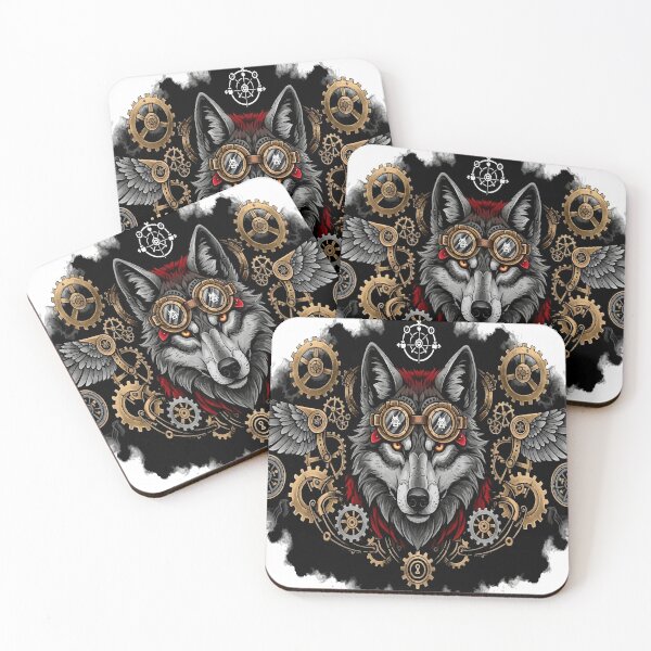 Item preview, Steampunk Wolf – Mystical Guardian in Gears and Winged Shadow designed and sold by  Ojo de Lilith.