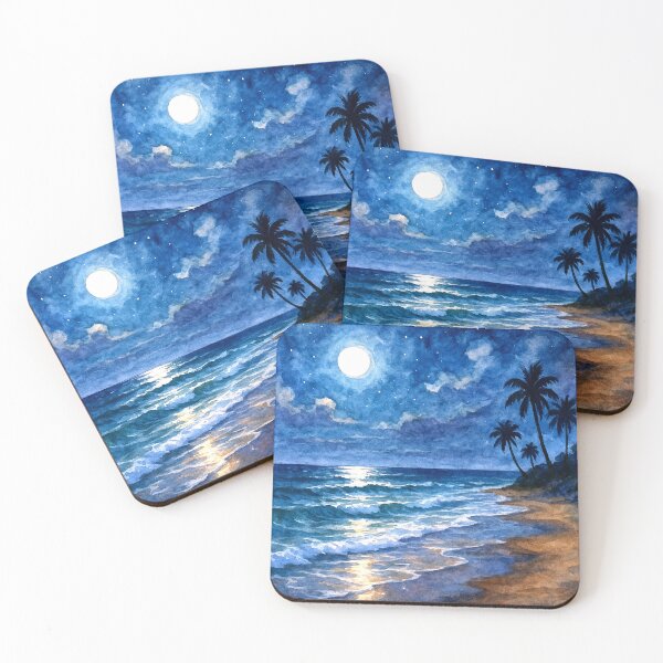 Item preview, Midnight Shore Blue Waves  designed and sold by FarieArt.