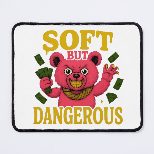 Item preview, Soft But Dangerous – Pink Gangster Teddy Bear Streetwear T-Shirt designed and sold by Impressive Roy .