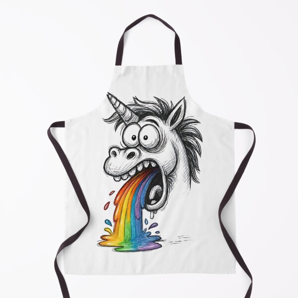 Item preview, Crazy unicorn pukes rainbow – Funny cartoon motif with sketch charm designed and sold by nkhookysun.