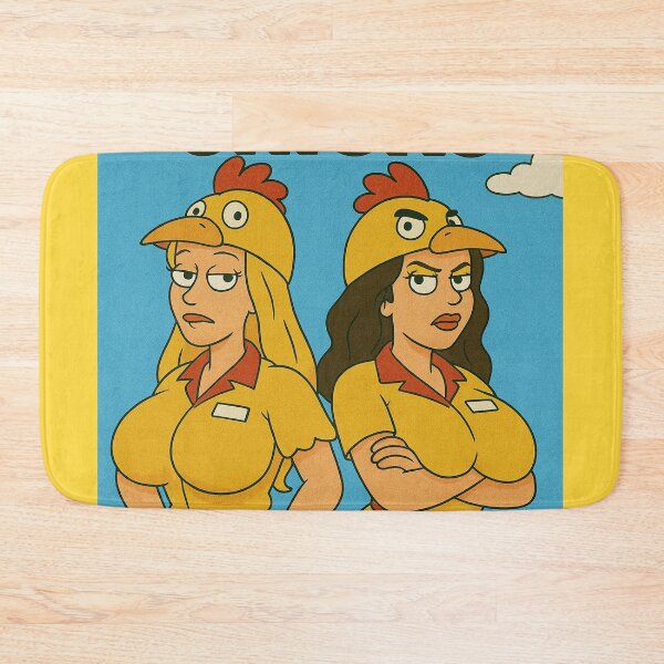 Item preview, 2 Hawt Chicks – Retro Cartoon Chicken Shack Spoof designed and sold by Boris1987.
