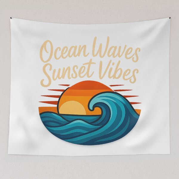 Item preview, Ocean Waves Sunset Vibes - Coastal Beach Art Retro Summer Aesthetic designed and sold by CreativeVisionsHub.