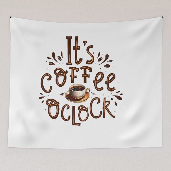 Item preview, Tullys Coffee It's Coffee O'Clock Typography Art - Coffee Time Quote Illustration designed and sold by Kollibri.