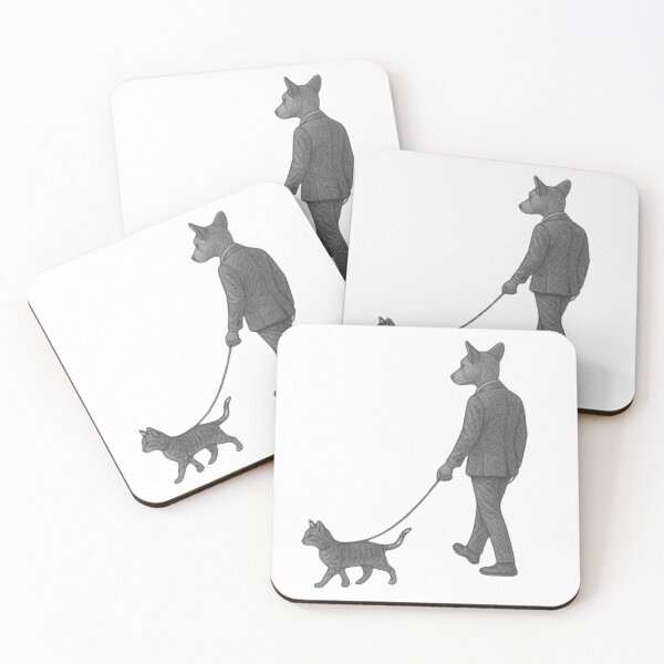 Item preview, Dog man walking his cat designed and sold by CempaArt.