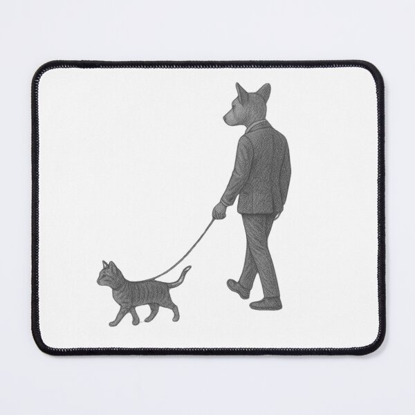 Item preview, Dog man walking his cat designed and sold by CempaArt.