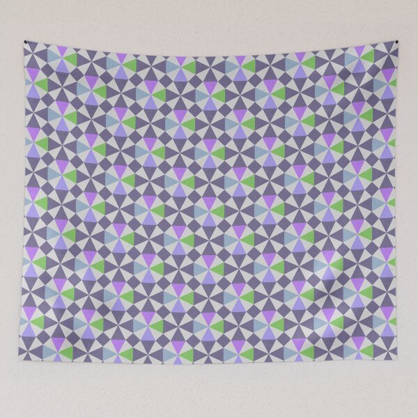 Item preview, Linen Texture Mosaic Pattern 1 - Purple And Green On Gray designed and sold by QuestingPixel.