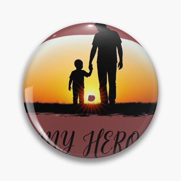 Item preview, My Hero Dad | Father & Child Sunset Silhouette designed and sold by RehanInkDesigns.