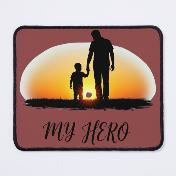 Item preview, My Hero Dad | Father & Child Sunset Silhouette designed and sold by RehanInkDesigns.