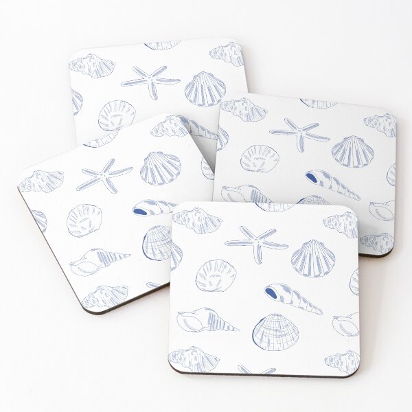 Item preview, Blue Shell Hand Drawn Beach Summer Seashell designed and sold by idovedesign.
