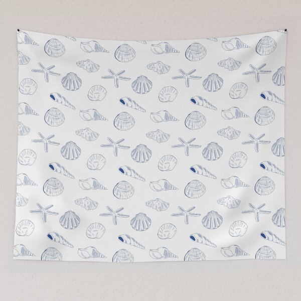 Item preview, Blue Shell Hand Drawn Beach Summer Seashell designed and sold by idovedesign.