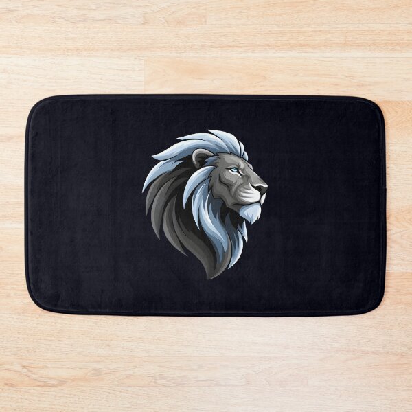 Item preview, Majestic Blue and Silver Lion Head Illustration | Fierce Animal Art Design designed and sold by DASK-VIBES.