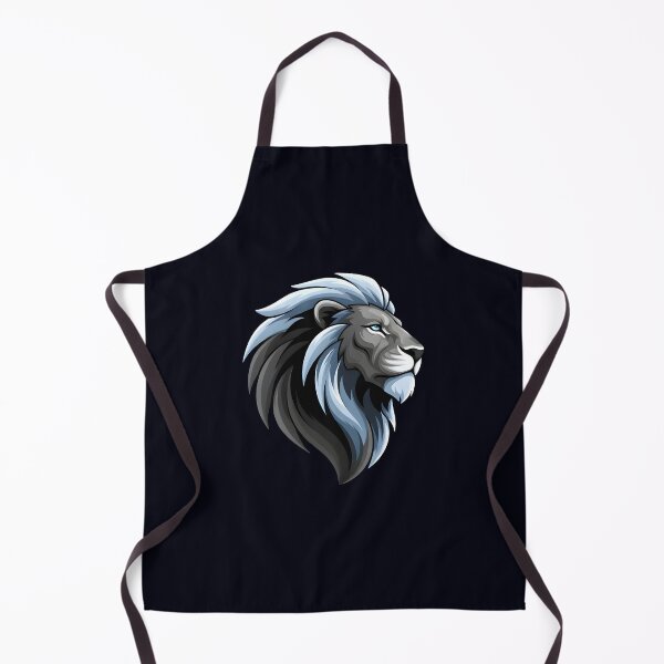 Item preview, Majestic Blue and Silver Lion Head Illustration | Fierce Animal Art Design designed and sold by DASK-VIBES.