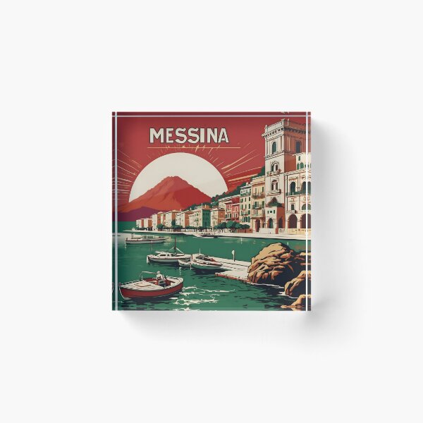 Item preview, Messina Italy Vintage Poster Tourism  designed and sold by TravelersGems.