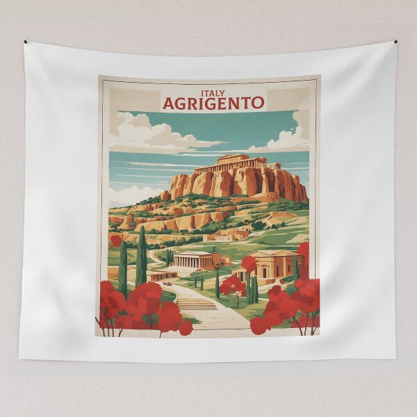Item preview, Agrigento Italy Vintage Poster Tourism  designed and sold by TravelersGems.