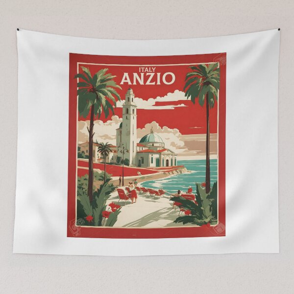 Item preview, Anzio Italy Vintage Poster Tourism  designed and sold by TravelersGems.