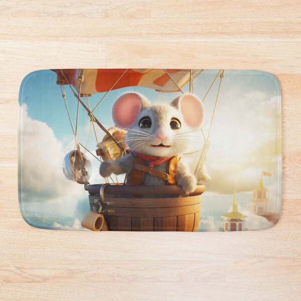 Item preview, Cute Adventurous Mouse in Hot Air Balloon Fantasy Artwork designed and sold by PaintbrushPlace.
