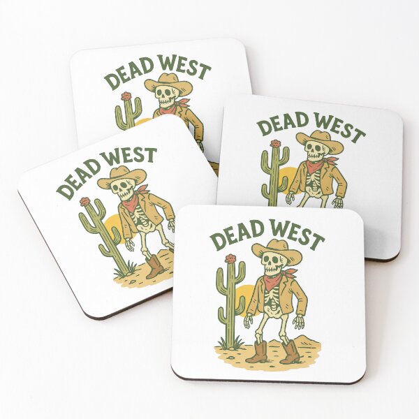 Item preview, Cowboy Skull Skeleton with Words Dead West designed and sold by Oh, the HORROR!.
