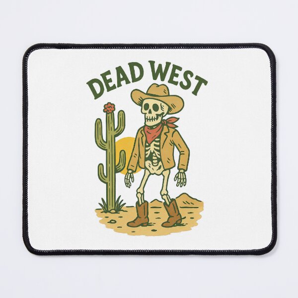 Item preview, Cowboy Skull Skeleton with Words Dead West designed and sold by Oh, the HORROR!.