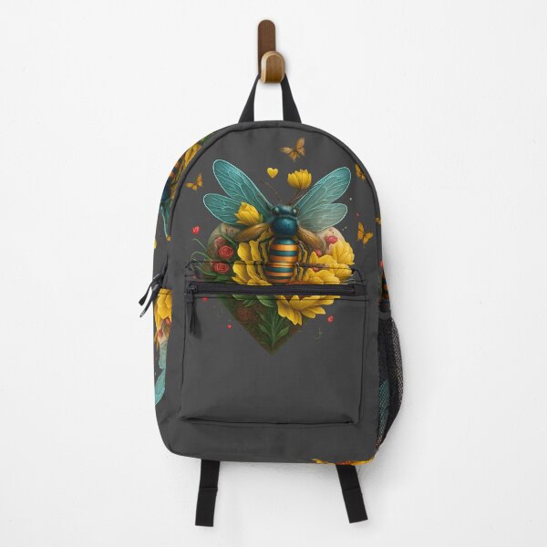 Item preview, Vibrant Bee and Flower Heart Art – Colourful Nature Illustration with Butterflies and Sunflowers designed and sold by Shoot-The-Moon.