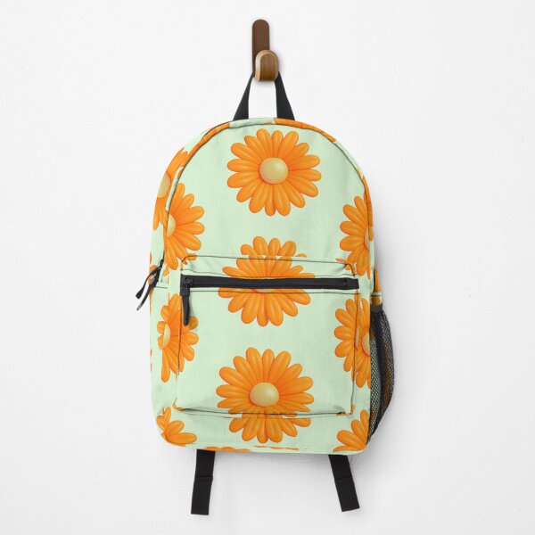 Item preview, Summer exotic daisy orange 3D flower trendy pattern mint background designed and sold by HandmadeMood.