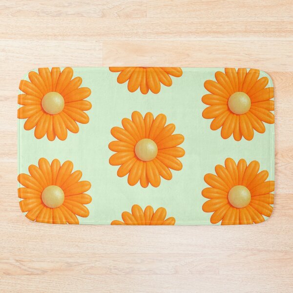 Item preview, Summer exotic daisy orange 3D flower trendy pattern mint background designed and sold by HandmadeMood.