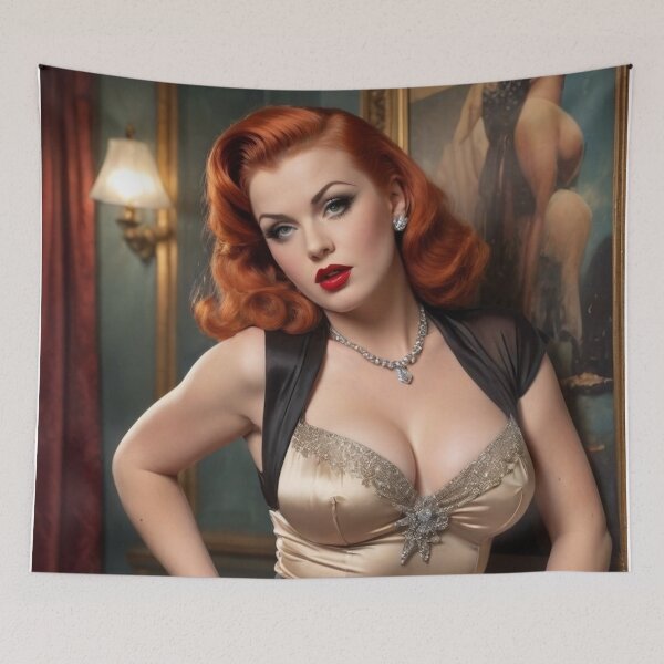 Item preview, 1940's Hollywood Starlet Red Head Pin Up designed and sold by MissSaylor.