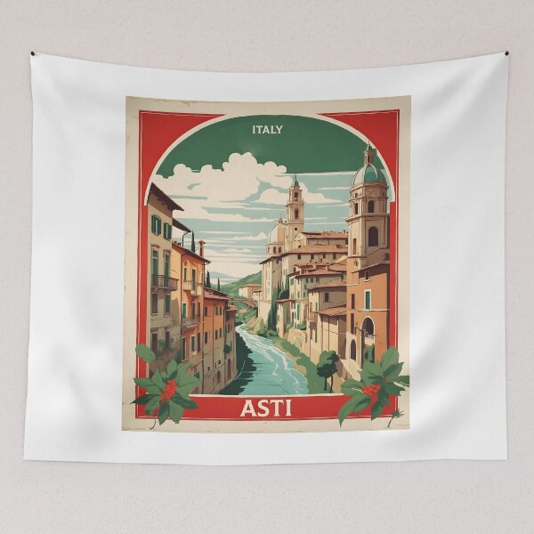 Item preview, Asti Italy Vintage Poster Tourism  designed and sold by TravelersGems.