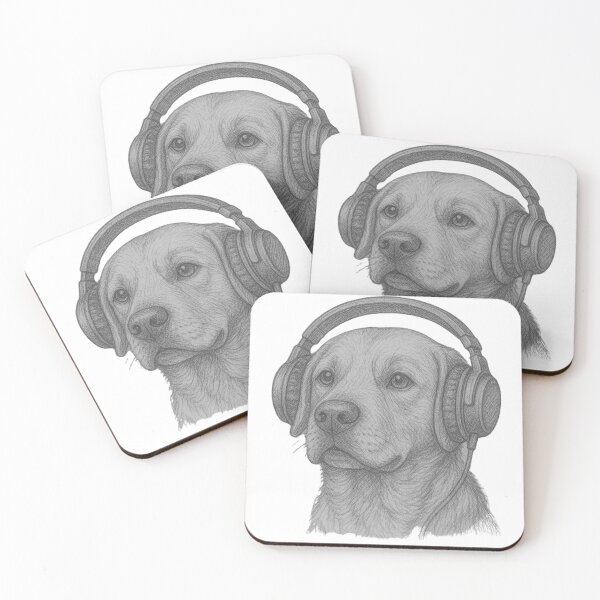 Item preview, Big dog listening to music designed and sold by CempaArt.